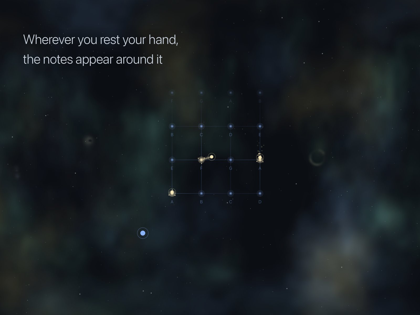 Notes appearing where the hand rests