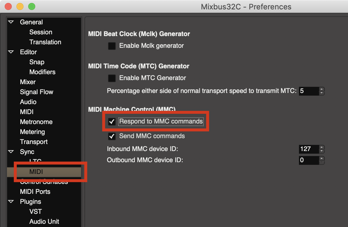 Mixbus MMC Config 1