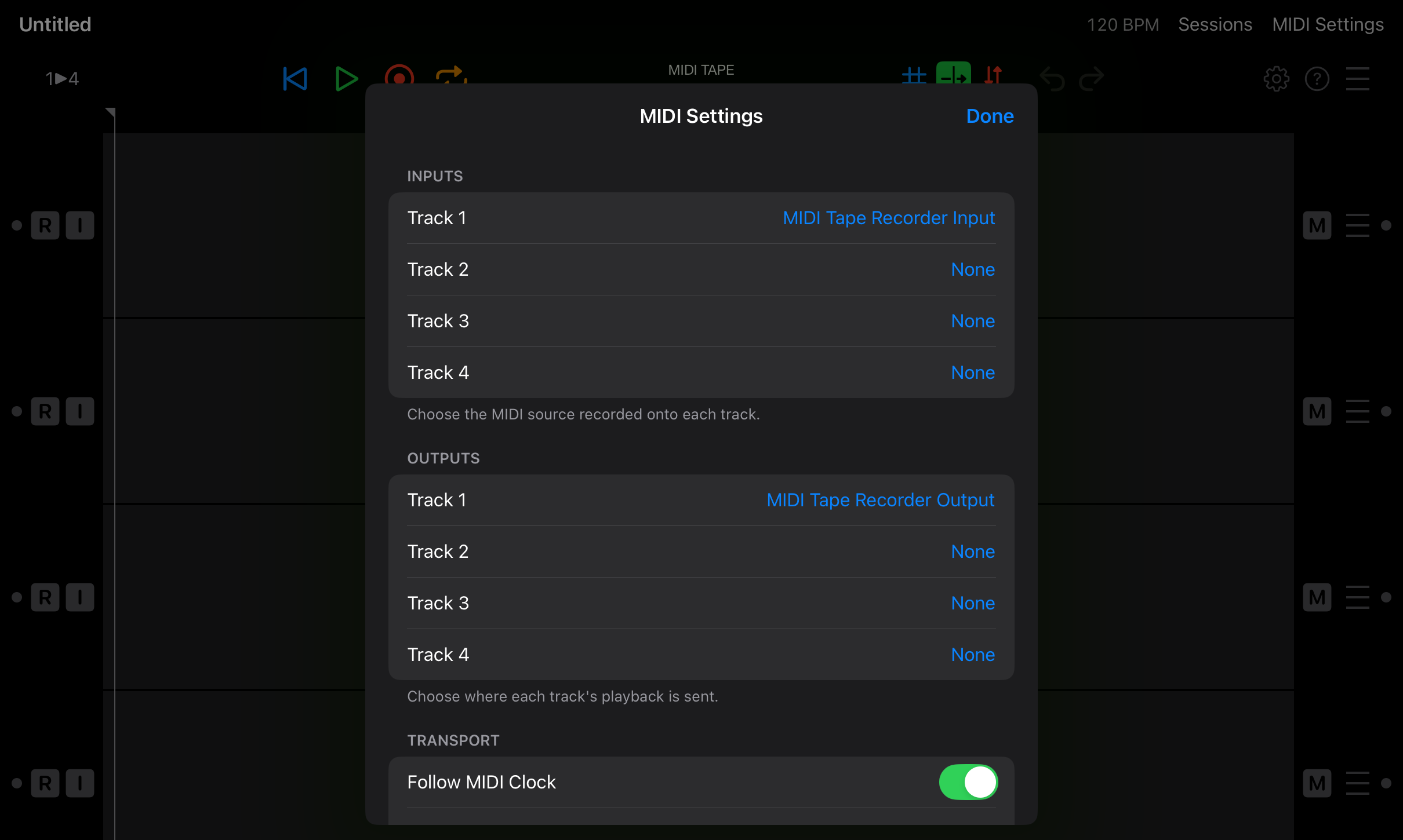 Standalone MIDI Settings