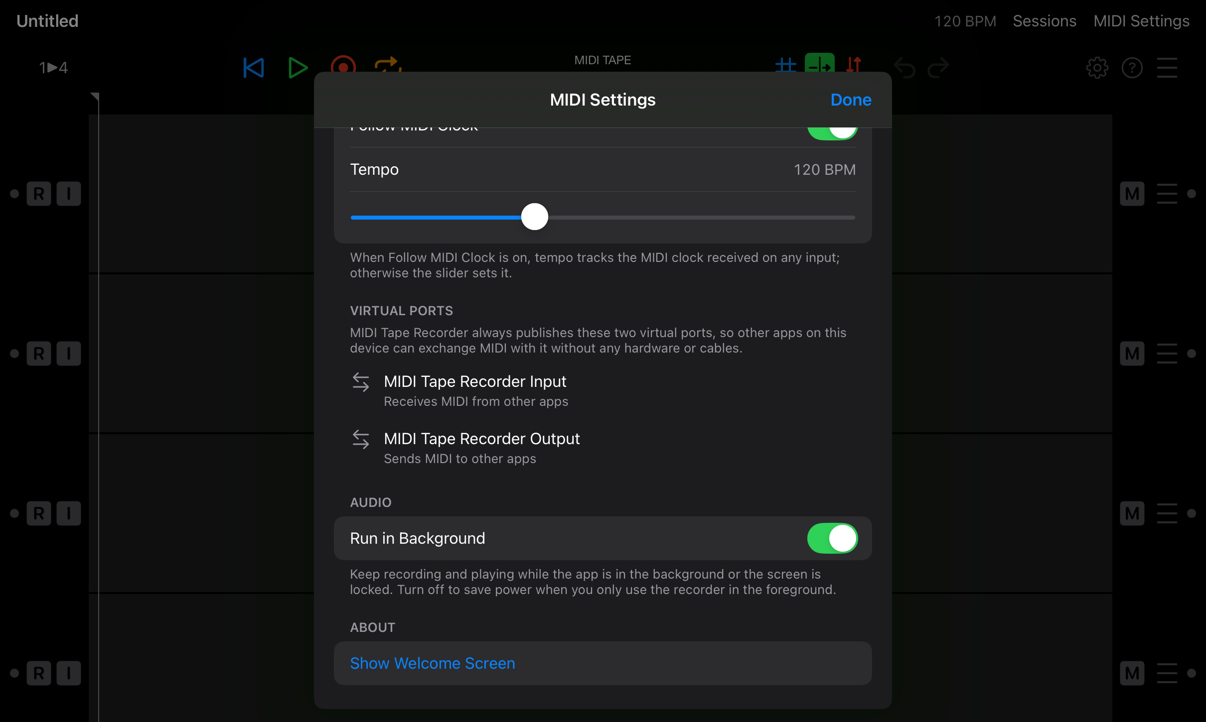 Standalone MIDI Settings continued