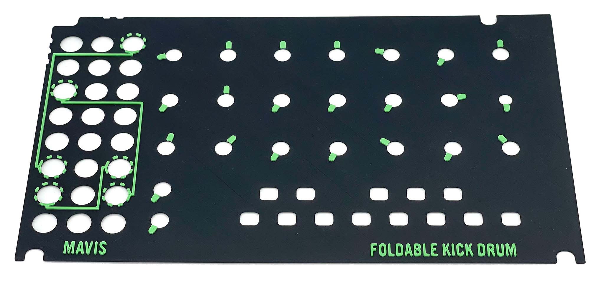 Tactile Patch Sheet for Mavis Synthesizer : Foldable Kick Drum